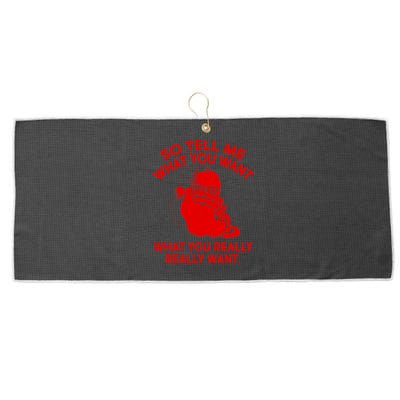 So Tell Me What You Really Want Santa Claus Large Microfiber Waffle Golf Towel