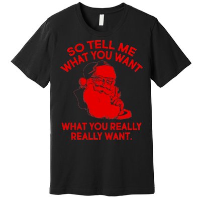 So Tell Me What You Really Want Santa Claus Premium T-Shirt