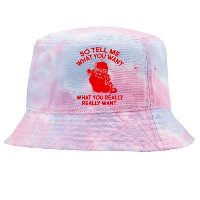 So Tell Me What You Really Want Santa Claus Tie-Dyed Bucket Hat