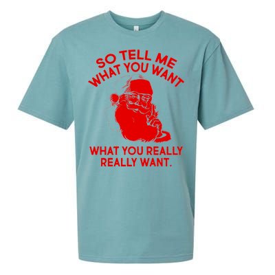 So Tell Me What You Really Want Santa Claus Sueded Cloud Jersey T-Shirt