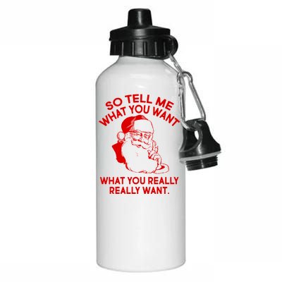 So Tell Me What You Really Want Santa Claus Aluminum Water Bottle