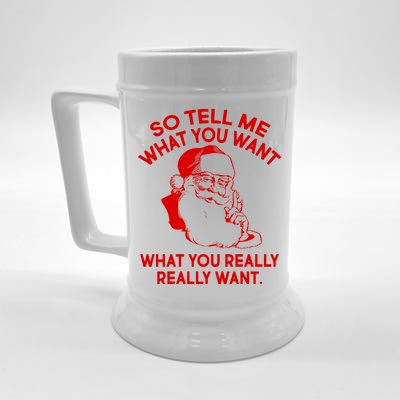 So Tell Me What You Really Want Santa Claus Beer Stein