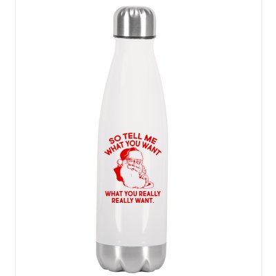 So Tell Me What You Really Want Santa Claus Stainless Steel Insulated Water Bottle