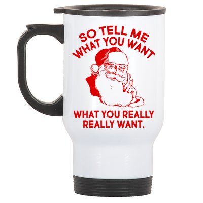 So Tell Me What You Really Want Santa Claus Stainless Steel Travel Mug