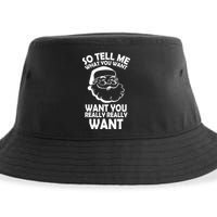 So Tell Me What You Want Funny Santa` Sustainable Bucket Hat