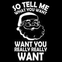 So Tell Me What You Want Funny Santa` Sustainable Bucket Hat