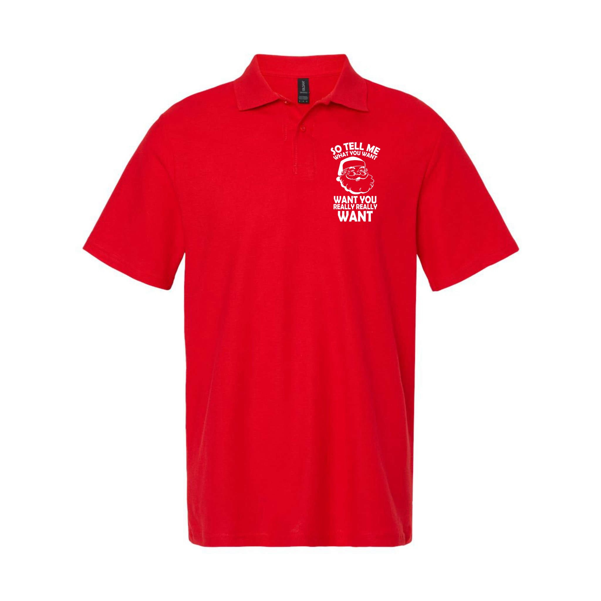 So Tell Me What You Want Funny Santa` Polo