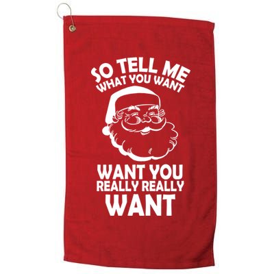 So Tell Me What You Want Funny Santa` Golf Towel