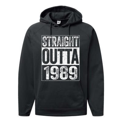 Straight Outta 1989  34th Birthday  Performance Fleece Hoodie