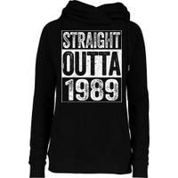 Straight Outta 1989  34th Birthday  Womens Funnel Neck Pullover Hood