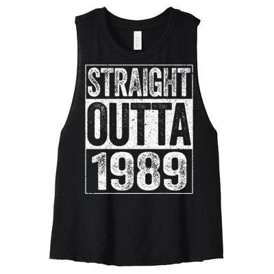 Straight Outta 1989  34th Birthday  Women's Racerback Cropped Tank