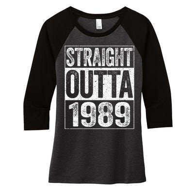 Straight Outta 1989  34th Birthday  Women's Tri-Blend 3/4-Sleeve Raglan Shirt