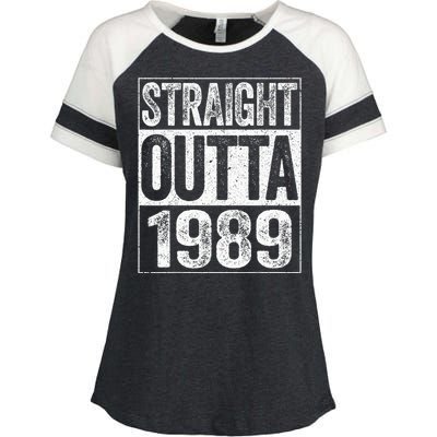 Straight Outta 1989  34th Birthday  Enza Ladies Jersey Colorblock Tee