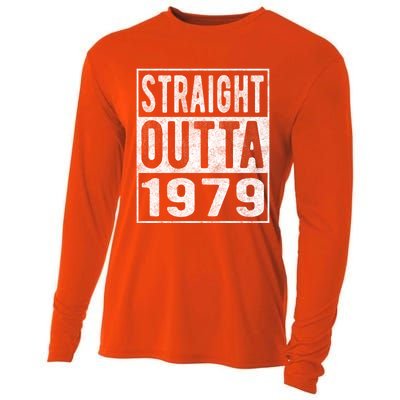 Straight Outta 1979 Fun Distressed Born 1979 Birthday Gift Meaningful Gift Cooling Performance Long Sleeve Crew