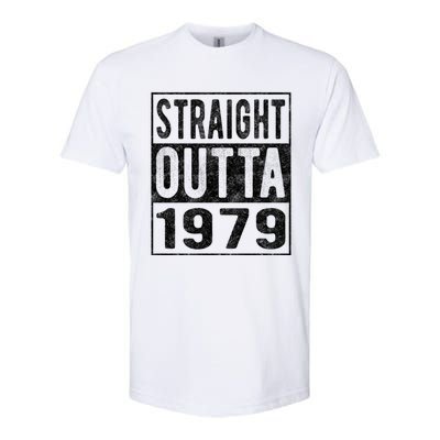 Straight Outta 1979 Fun Distressed Born 1979 Birthday Gift Meaningful Gift Softstyle CVC T-Shirt