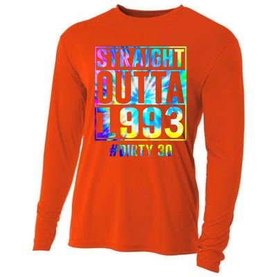 Straight Outta 1993 Dirty Thirty Funny 30th Birthday Gift Cooling Performance Long Sleeve Crew