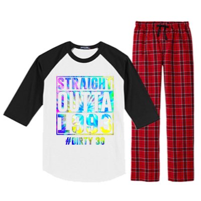 Straight Outta 1993 Dirty Thirty Funny 30th Birthday Gift Raglan Sleeve Pajama Set