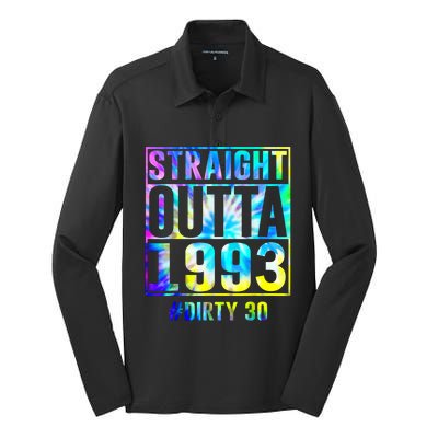 Straight Outta 1993 Dirty Thirty Funny 30th Birthday Gift Silk Touch Performance Long Sleeve Polo