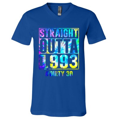 Straight Outta 1993 Dirty Thirty Funny 30th Birthday Gift V-Neck T-Shirt