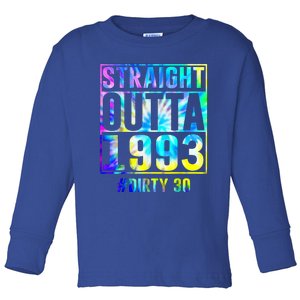 Straight Outta 1993 Dirty Thirty Funny 30th Birthday Gift Toddler Long Sleeve Shirt