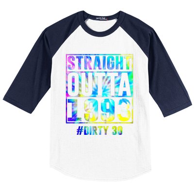 Straight Outta 1993 Dirty Thirty Funny 30th Birthday Gift Baseball Sleeve Shirt