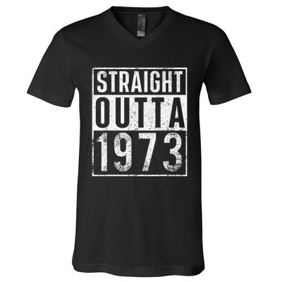 Straight Outta 1973 Year Of Birth Birthday V-Neck T-Shirt