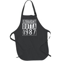 Straight Outta 1987 Year Of Birth Birthday Full-Length Apron With Pockets