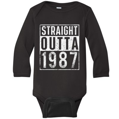 Straight Outta 1987 Year Of Birth Birthday Baby Long Sleeve Bodysuit