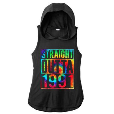 Straight Outta 1991 Dirty Thirty Funny 32nd Birthday Gift Ladies PosiCharge Tri-Blend Wicking Draft Hoodie Tank