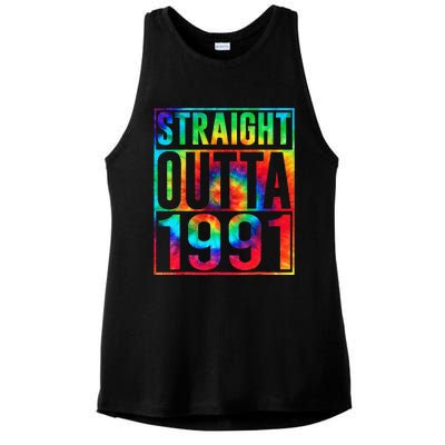 Straight Outta 1991 Dirty Thirty Funny 32nd Birthday Gift Ladies PosiCharge Tri-Blend Wicking Tank