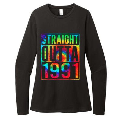 Straight Outta 1991 Dirty Thirty Funny 32nd Birthday Gift Womens CVC Long Sleeve Shirt