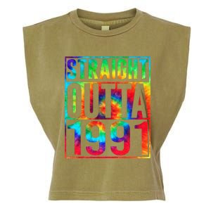 Straight Outta 1991 Dirty Thirty Funny 32nd Birthday Gift Garment-Dyed Women's Muscle Tee