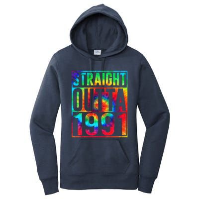 Straight Outta 1991 Dirty Thirty Funny 32nd Birthday Gift Women's Pullover Hoodie