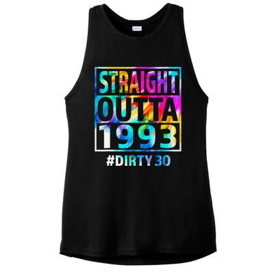 Straight Outta 1993 Dirty Thirty 30th Birthday Gift Ladies PosiCharge Tri-Blend Wicking Tank