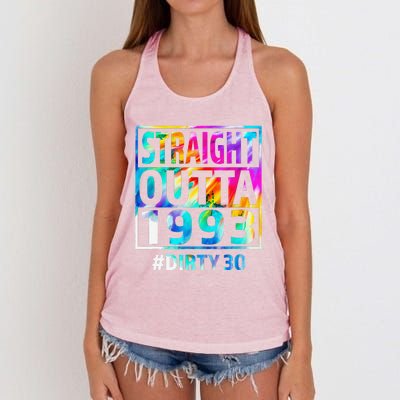 Straight Outta 1993 Dirty Thirty 30th Birthday Gift Women's Knotted Racerback Tank