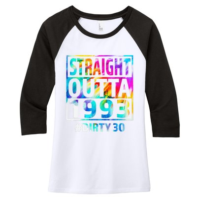 Straight Outta 1993 Dirty Thirty 30th Birthday Gift Women's Tri-Blend 3/4-Sleeve Raglan Shirt