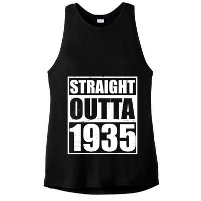 Straight Outta 1935 90th Birthday Ladies PosiCharge Tri-Blend Wicking Tank