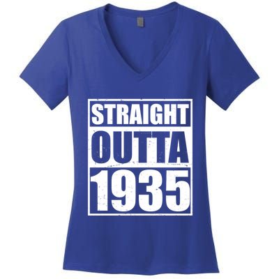 Straight Outta 1935 90th Birthday Women's V-Neck T-Shirt