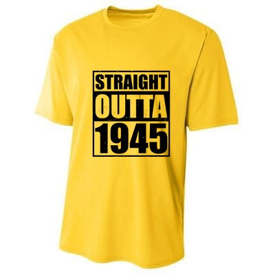 Straight Outta 1945 80th Birthday Youth Performance Sprint T-Shirt