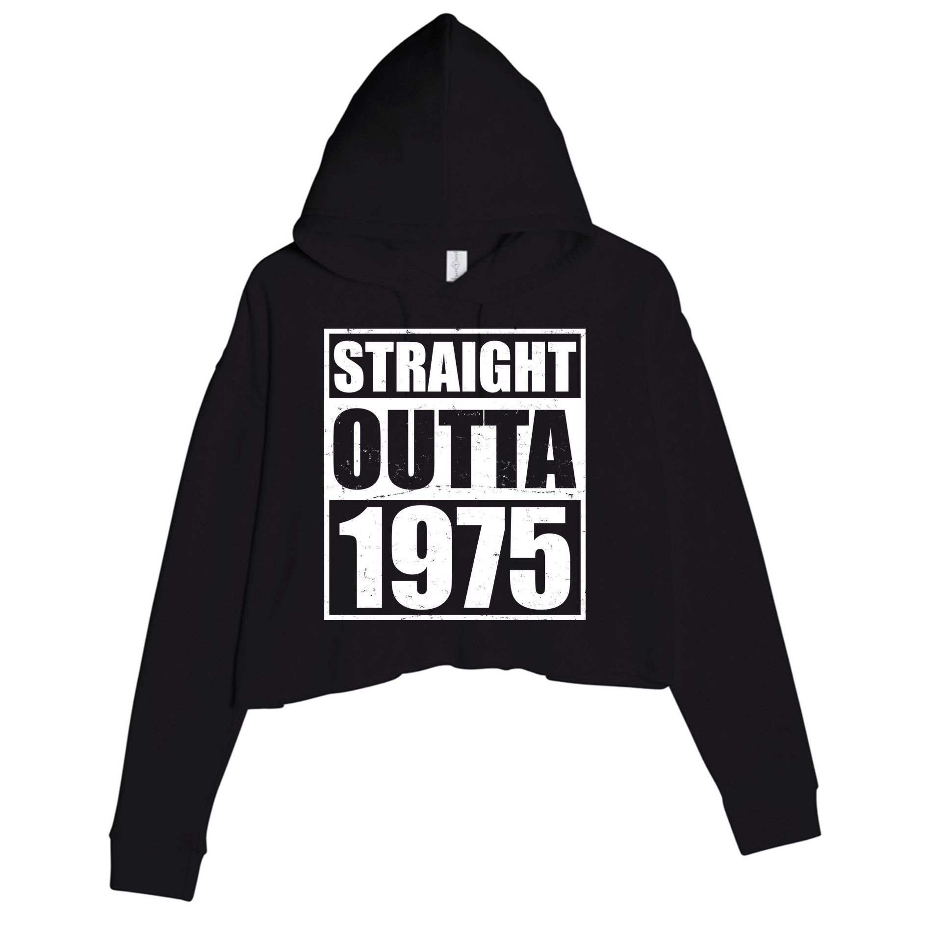 Straight Outta 1975 50th Birthday Crop Fleece Hoodie