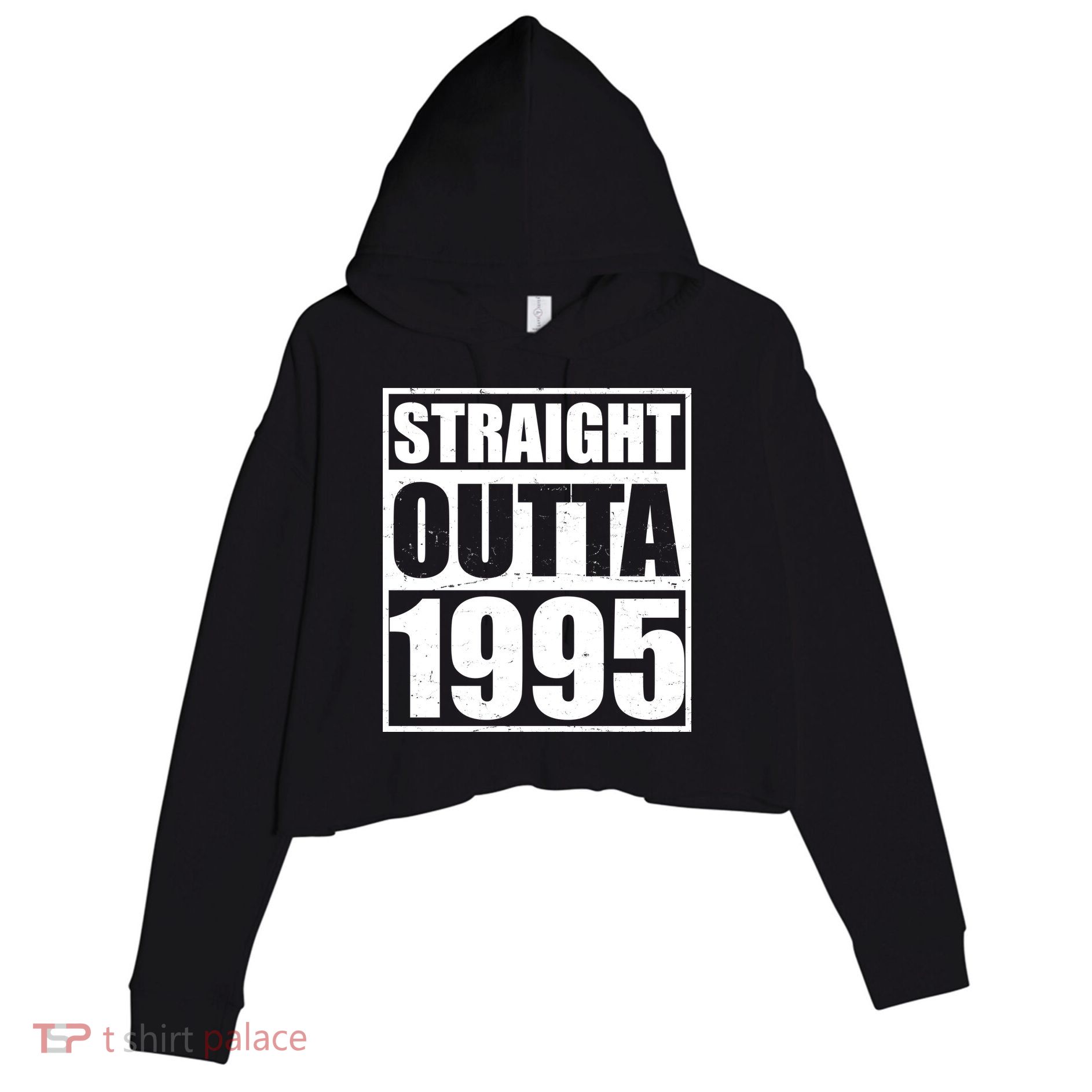 Straight Outta 1995 30th Birthday Crop Fleece Hoodie