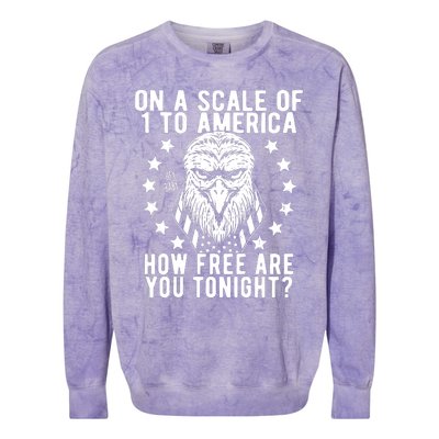 Scale Of 1 To America How Free Are You Tonight Eagle Colorblast Crewneck Sweatshirt