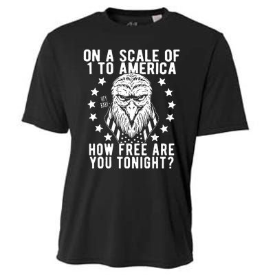 Scale Of 1 To America How Free Are You Tonight Eagle Cooling Performance Crew T-Shirt