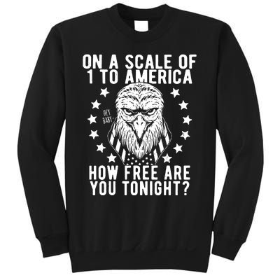 Scale Of 1 To America How Free Are You Tonight Eagle Sweatshirt