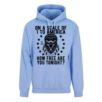 Scale Of 1 To America How Free Are You Tonight Eagle Unisex Surf Hoodie