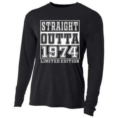 Straight Outta 1974 50th Birthday Gift Cooling Performance Long Sleeve Crew