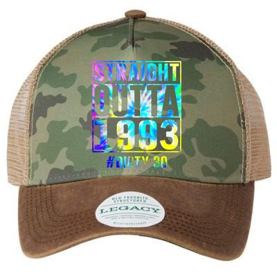 Straight Outta 1993 Dirty Thirty Funny 30th Birthday Legacy Tie Dye Trucker Hat