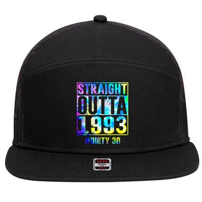 Straight Outta 1993 Dirty Thirty Funny 30th Birthday 7 Panel Mesh Trucker Snapback Hat