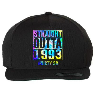Straight Outta 1993 Dirty Thirty Funny 30th Birthday Wool Snapback Cap