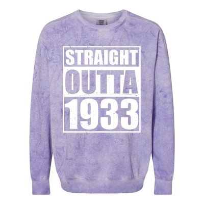 Straight Outta 1933 90th Birthday Colorblast Crewneck Sweatshirt